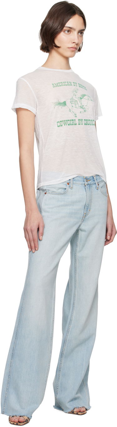 Tričko RE/DONE Re/Done Classic Burnout 'Cowgirl' T-Shirt Biela | 792-02WCGT334, 3