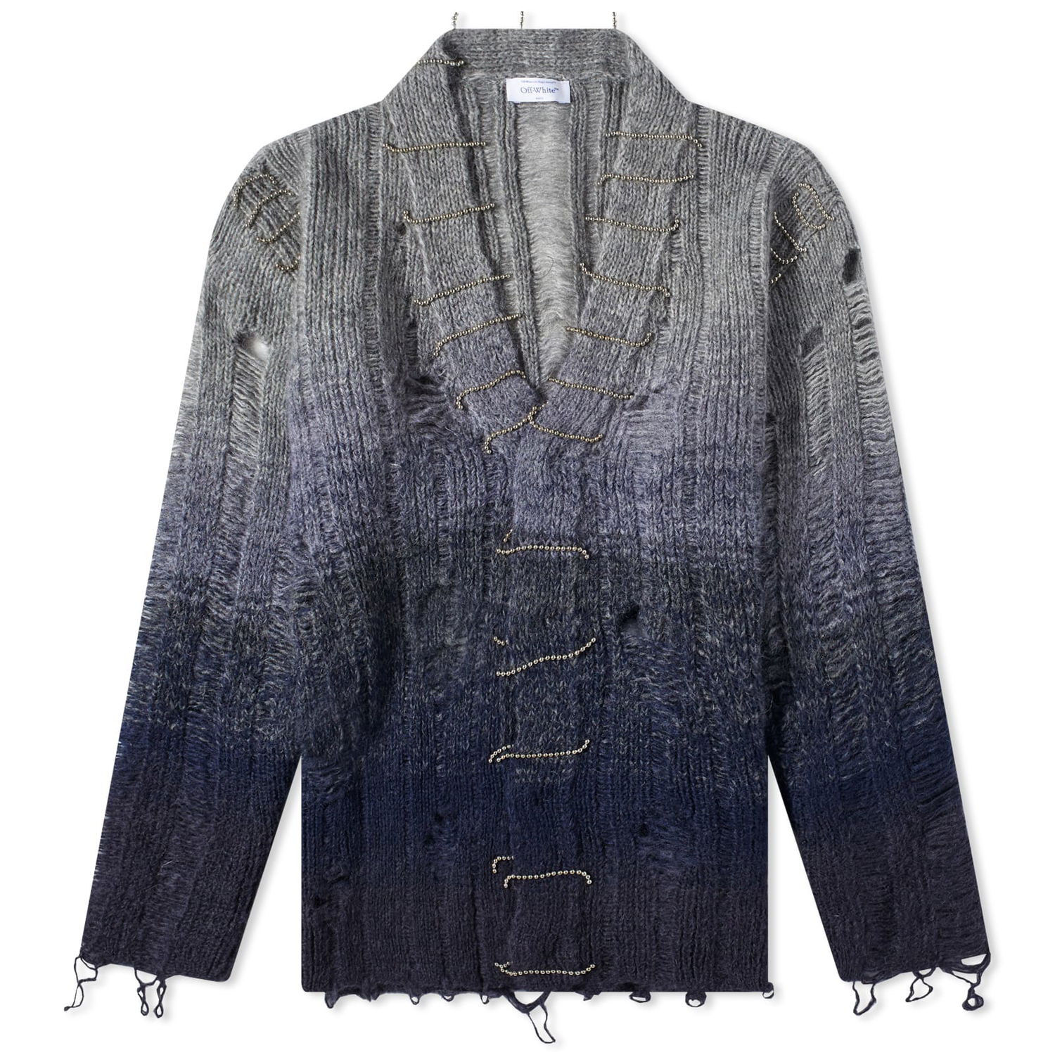Sveter Off-White Degrade Cardigan Navy | OMHB024F23KNI0024300, 0