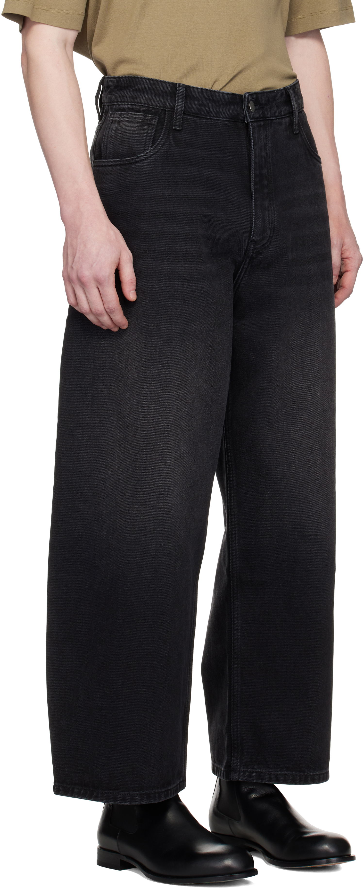 Džínsy Studio Nicholson Studio Nicholson Paolo Wide Leg Jeans Čierna | PAOLO SNM - 1023, 1