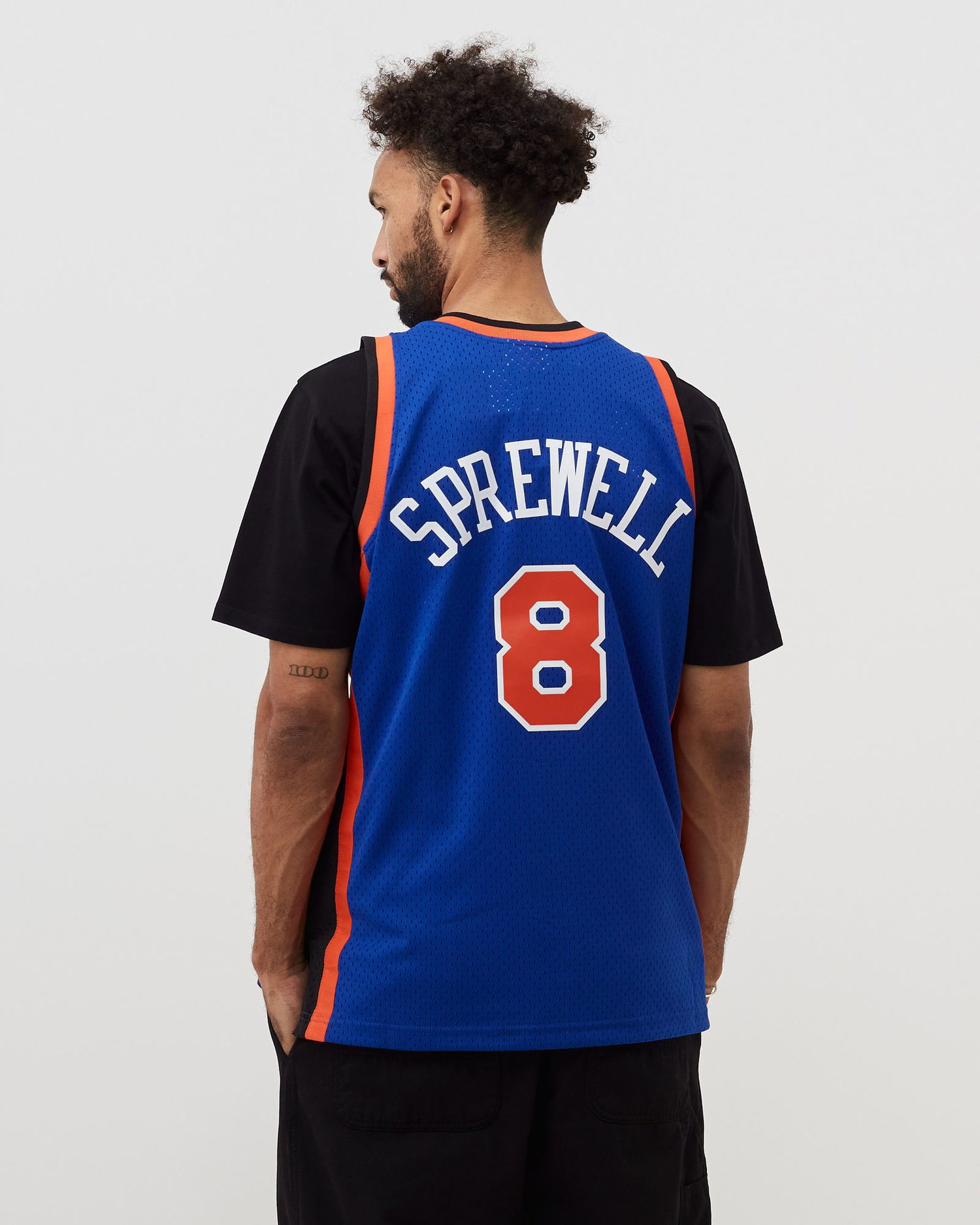Dres Mitchell & Ness NBA Swingman Jersey New York Knicks Road 1998-99 Latrell Sprewell #8 Modrá | SMJYAC18055-NYKROYA98LSP, 1