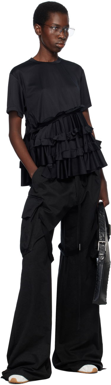 Tričko Comme des Garçons Comme des Garçons T-Shirt with Ruffle Detail Čierna | RO-T008-051-1, 3