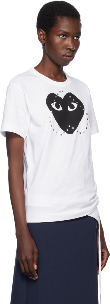 Tričko Comme des Garçons PLAY Stud Print Heart T-Shirt Biela | AX-T804-051, 1