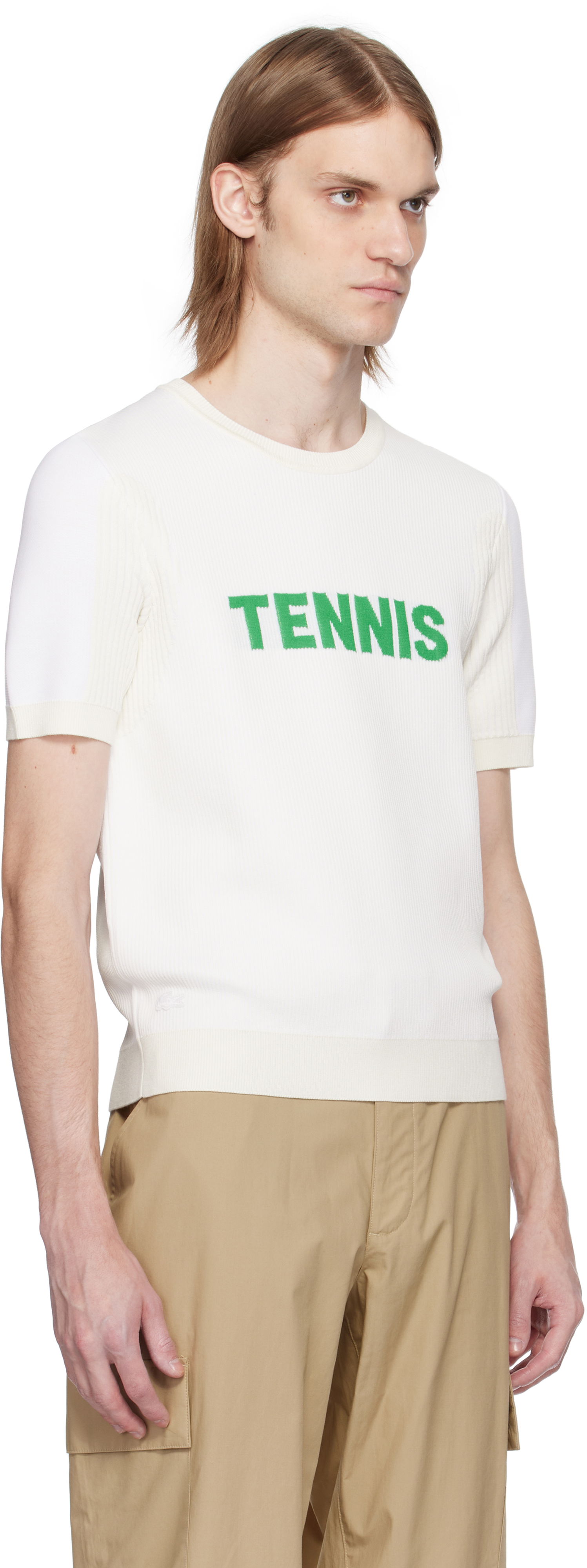 Sveter Lacoste Lacoste Runway Graphic Knit T-Shirt Biela | AH6765, 1