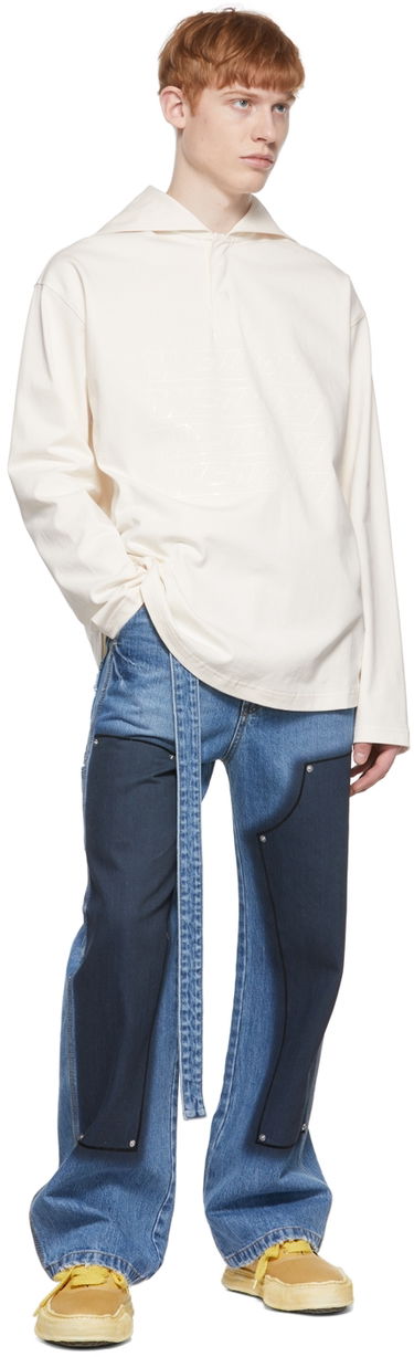 Polo tričko We11done We11done Embroidered Logo Henley Biela | WD-TT1-22-554-U-IV, 3