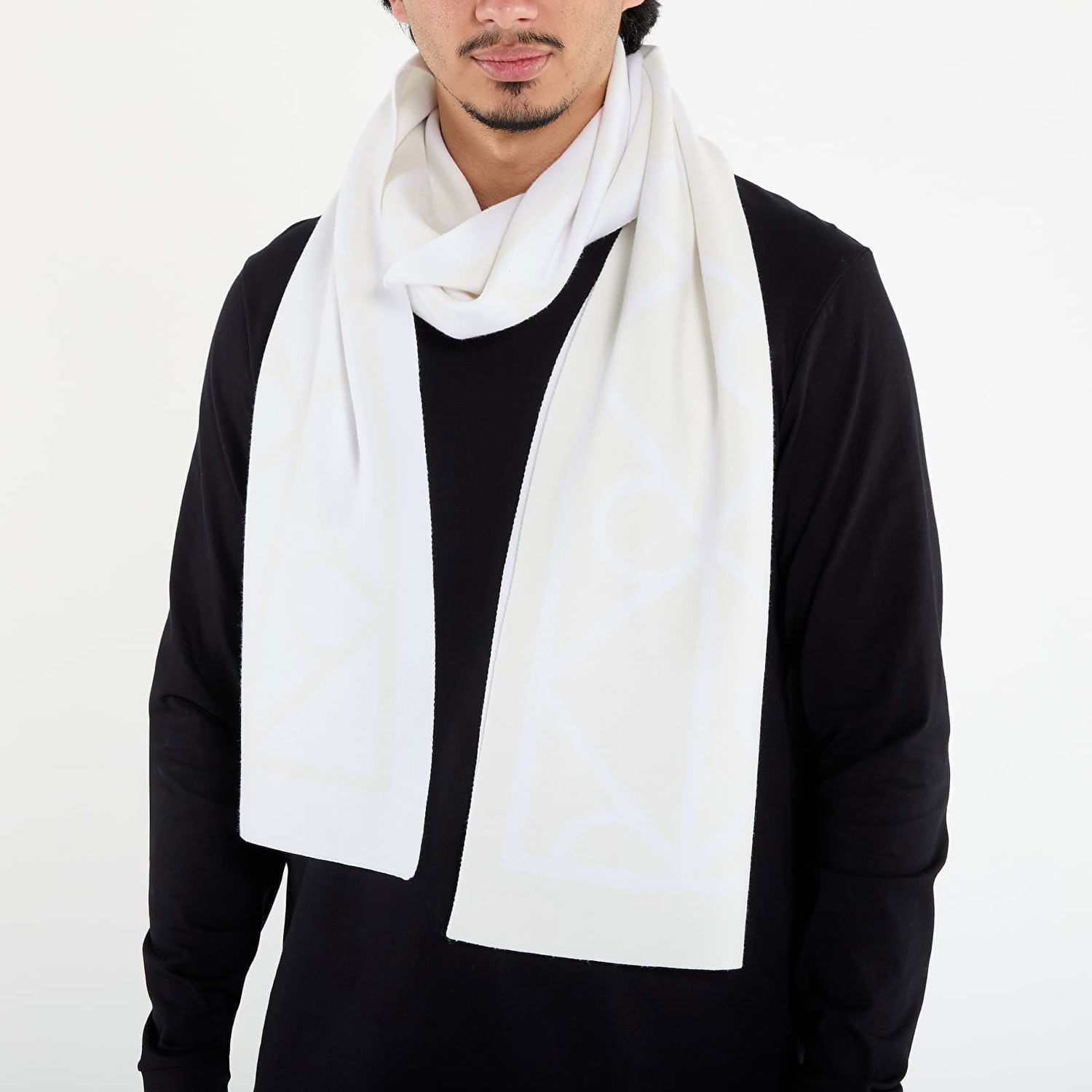 Šál CALVIN KLEIN Calvin Klein Emblem Aop Fine Scarf Biela | LV04D8051G FUP, 1