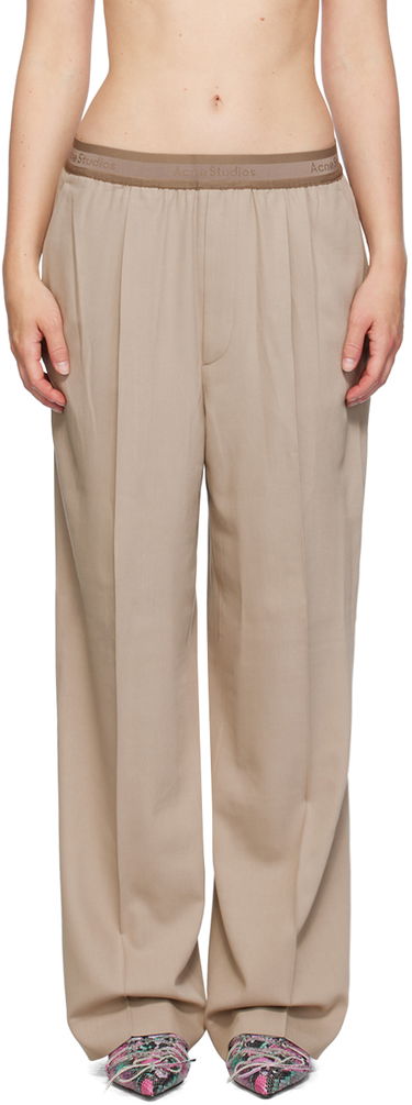 Nohavice Acne Studios Taupe Pleated Trousers Béžová | AK0826-, 0
