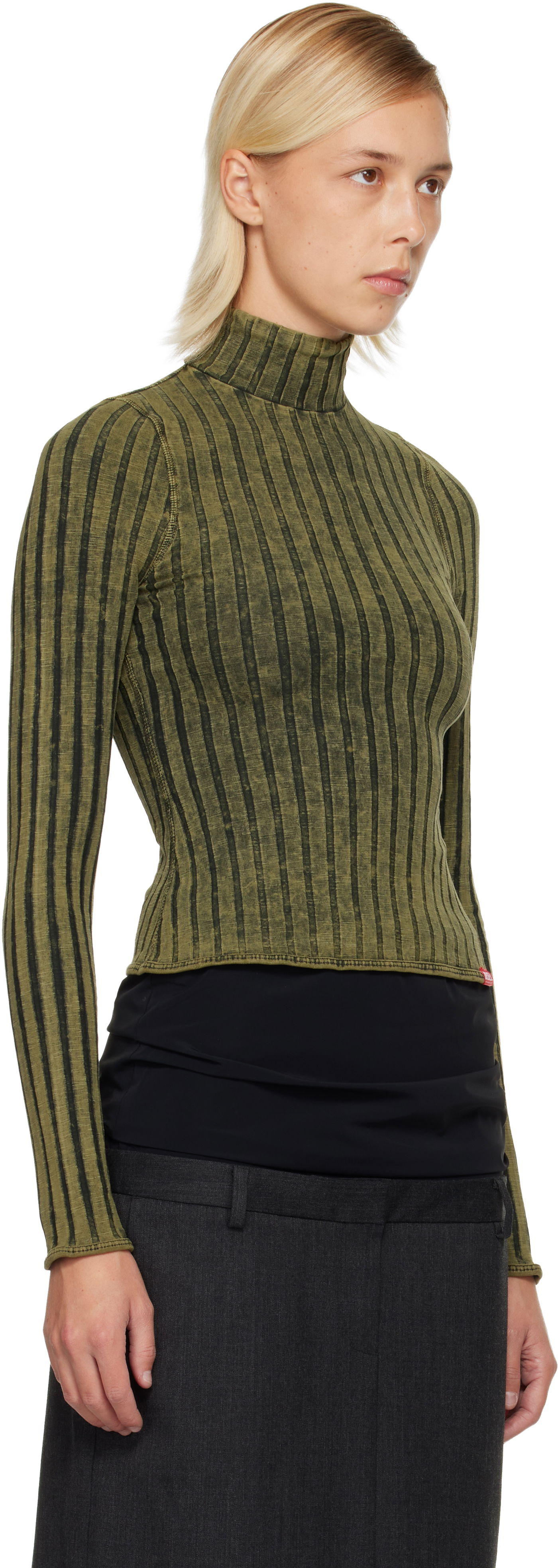 Sveter Diesel T-Clawa Ribbed Turtleneck Long-Sleeve Sweater Zelené | A21601 0DCCB, 1