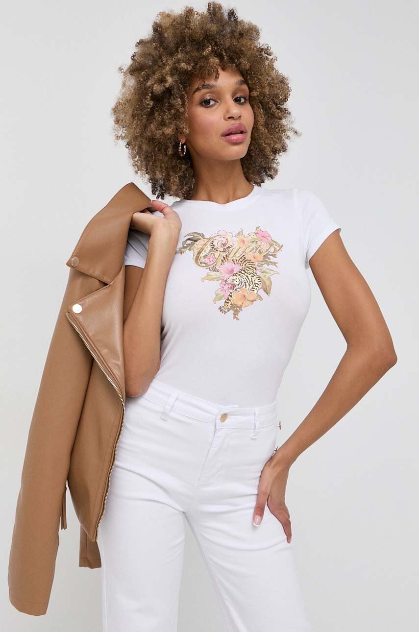 Tričko GUESS Cotton T-Shirt Biela | W3GI11.KA0Q1, 0