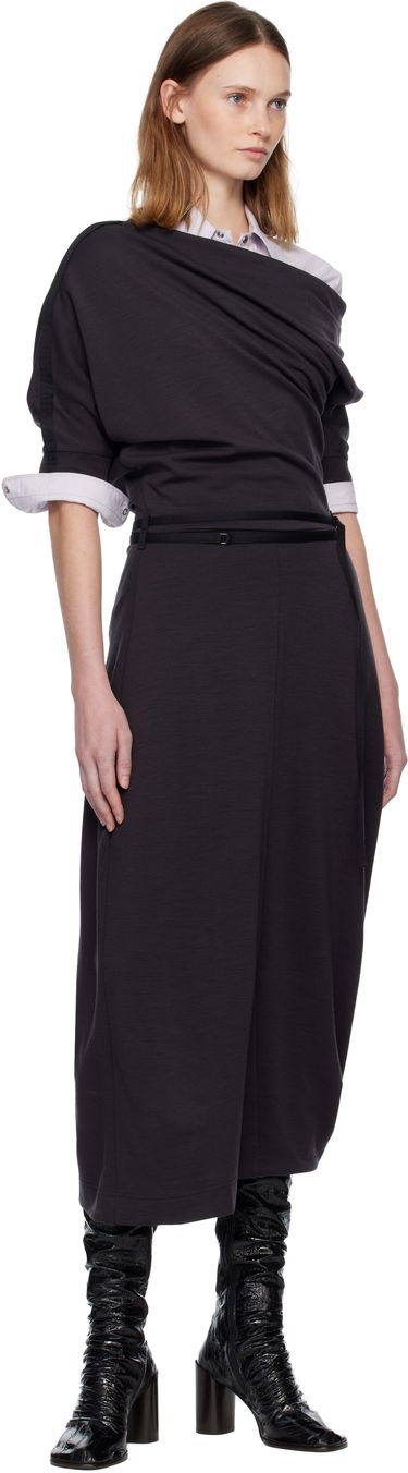 Šaty LEMAIRE Twisted Hem Midi Dress Čierna | DR1126 LJ1041, 3