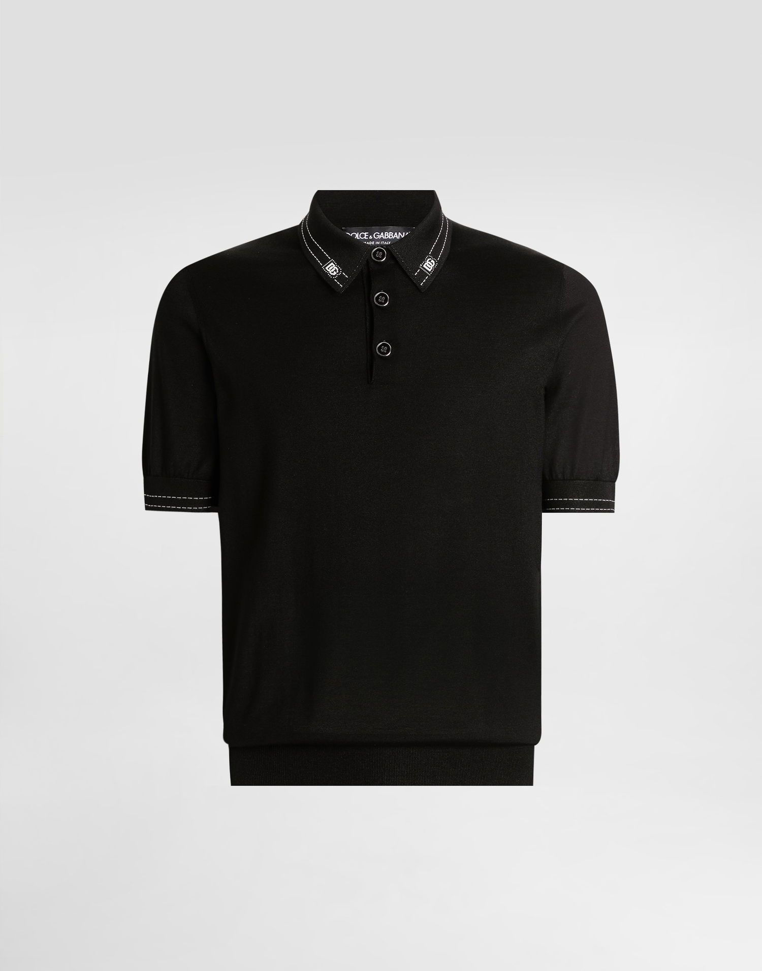 Polo tričko Dolce & Gabbana Silk Polo Shirt Čierna | GXZ02TJBSOIN0000, 0