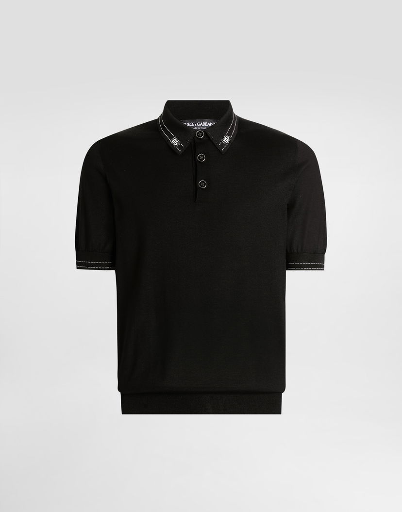 Polo tričko Dolce & Gabbana Silk Polo Shirt Čierna | GXZ02TJBSOIN0000