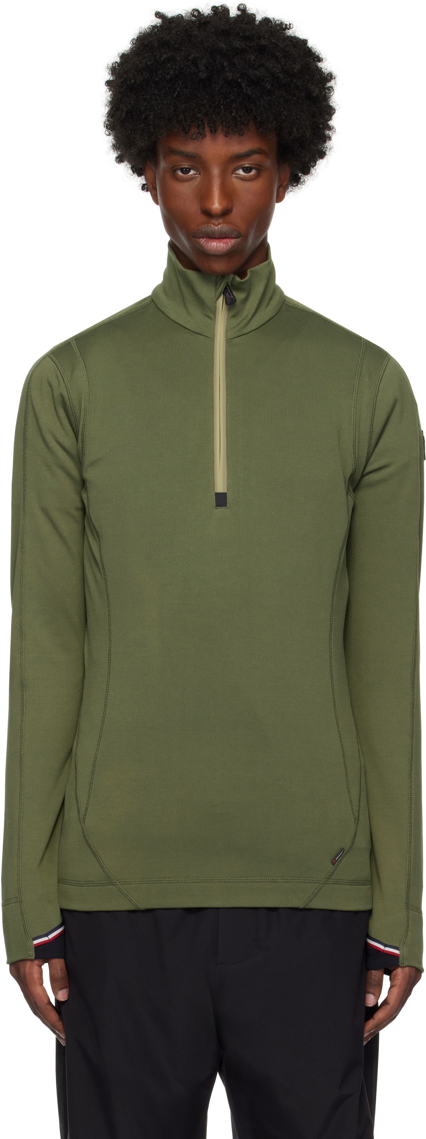 Sveter Moncler Half Zip Performance Top Zelené | J20978G00028899JO, 0