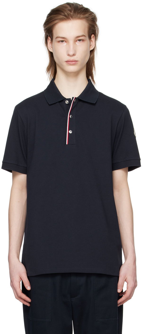 Polo tričko Moncler Press-Stud Polo Tee Navy | J10918A00022899P0, 0
