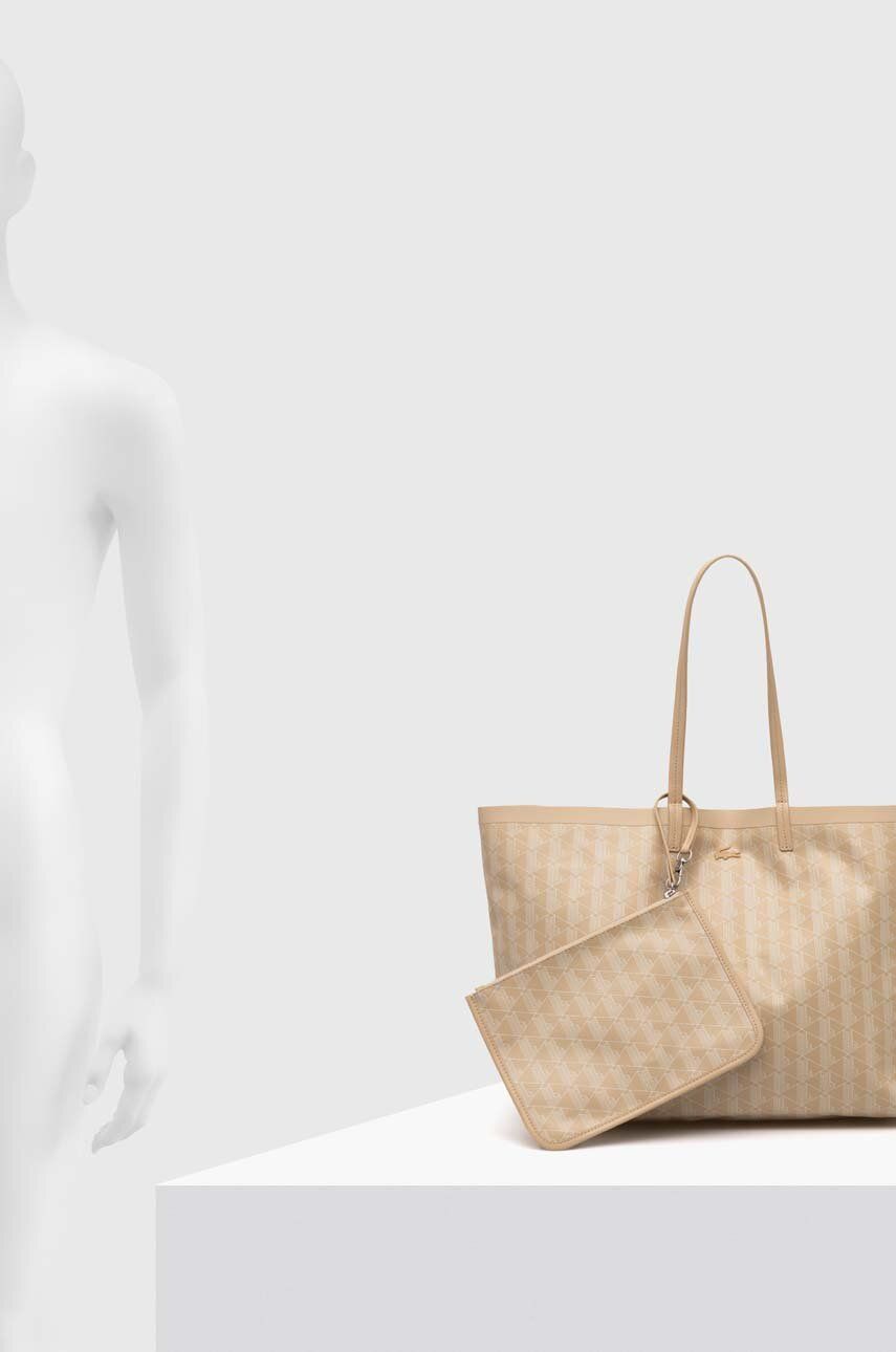 Beige Shopper Bag With Pouch