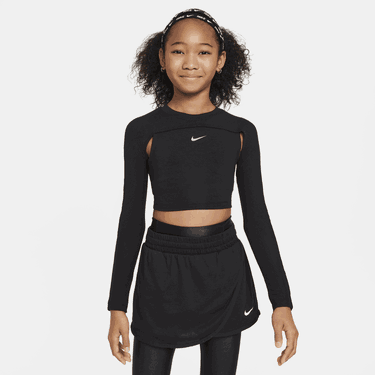 Crop Top Nike Dri-FIT Long Sleeve Crop Top Čierna | FN9032-010, 0
