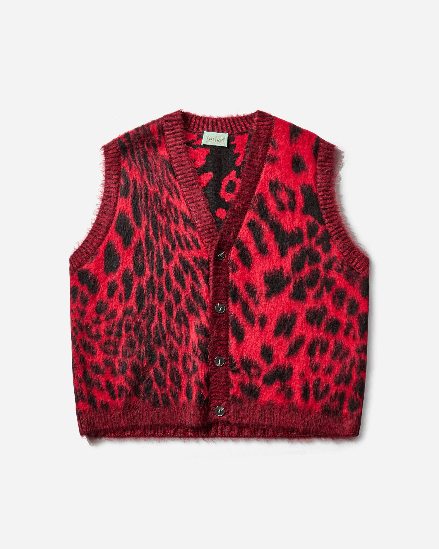 Vesta Aries Brushed Leopard Print Vest Červená | AR4004104 Red, 1