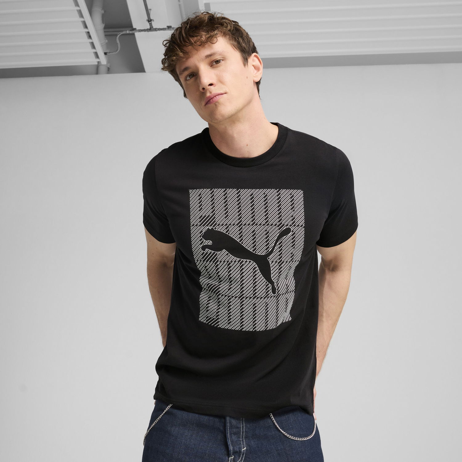 Tričko Puma Puma Wording Graphics T-Shirt Čierna | 684825_01, 0