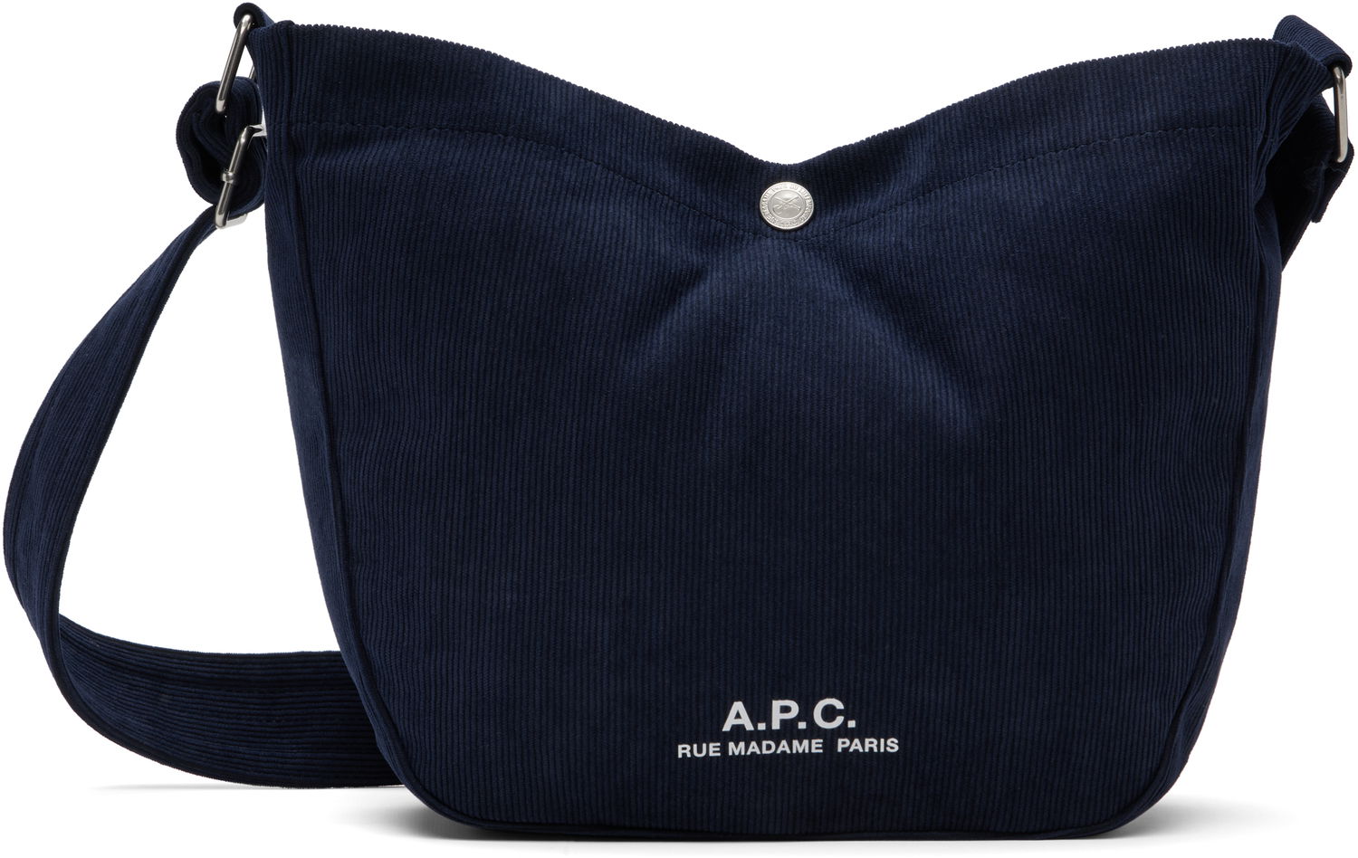 Taška cez rameno A.P.C. A.P.C. Journal Small Corduroy Satchel Navy | PSALI-M67010, 0