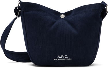 Taška cez rameno A.P.C. A.P.C. Journal Small Corduroy Satchel Navy | PSALI-M67010, 0