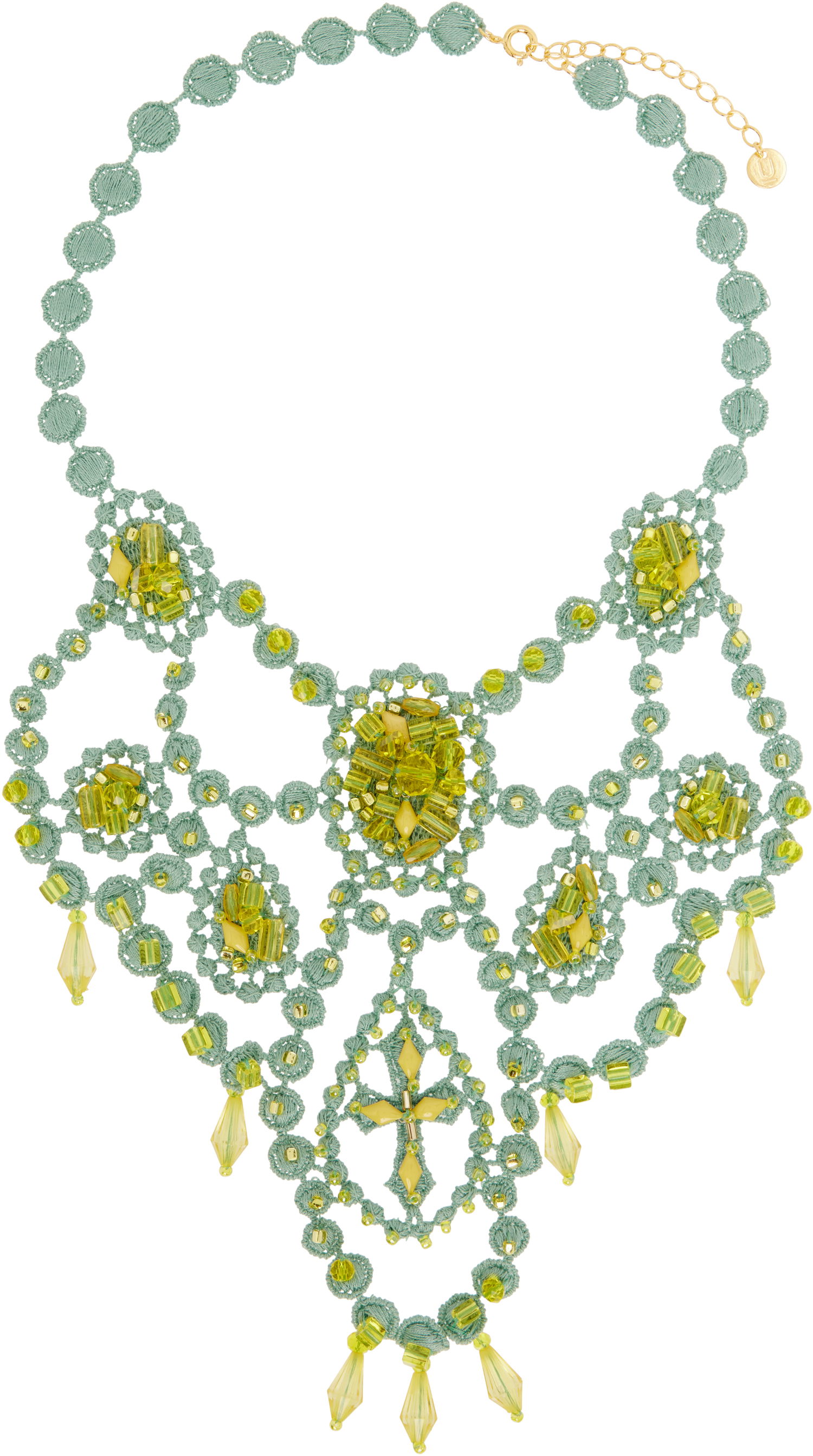 Náhrdelník UNDERCOVER UNDERCOVER Crochet Crystal Bib Necklace Zelené | UC1E1N02, 0