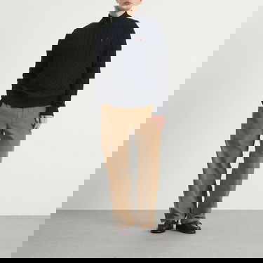 Sveter Polo by Ralph Lauren Cable Knit Half Zip Jumper Navy | 710810841001-BLU, 4