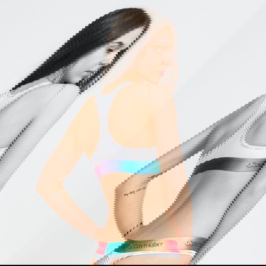 Podprsenka CALVIN KLEIN Pride Unlined Bralette Biela | QF6538E-100, 1