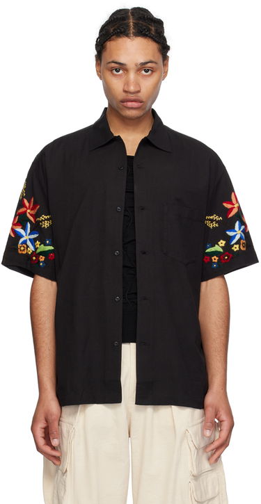 Košeľa YMC YMC Idris Embroidered Shirt Čierna | P2WAT, 0