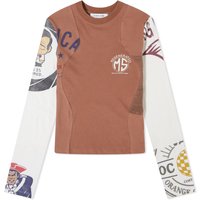 Tričko Marine Serre Regenerated Graphic Patchwork T-Shirt Hnedá | WTO106-BR51, 1