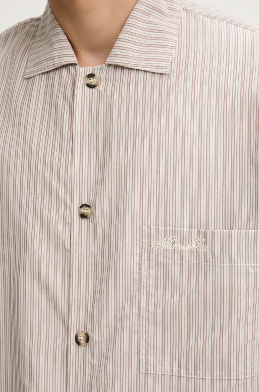 Košeľa Nanushka JELMER Regular Fit Collared Shirt Béžová | NM24PFSH02475, 1