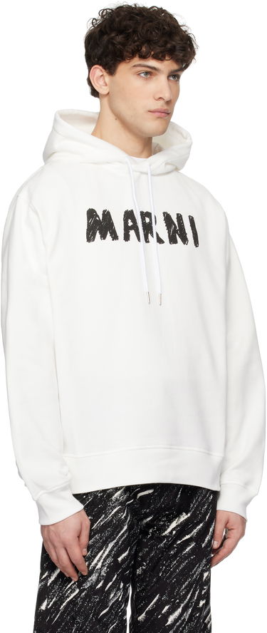 Mikina Marni Marni Crayon Logo Print Organic Hoodie Biela | FUMU0137P2 USCX25, 1