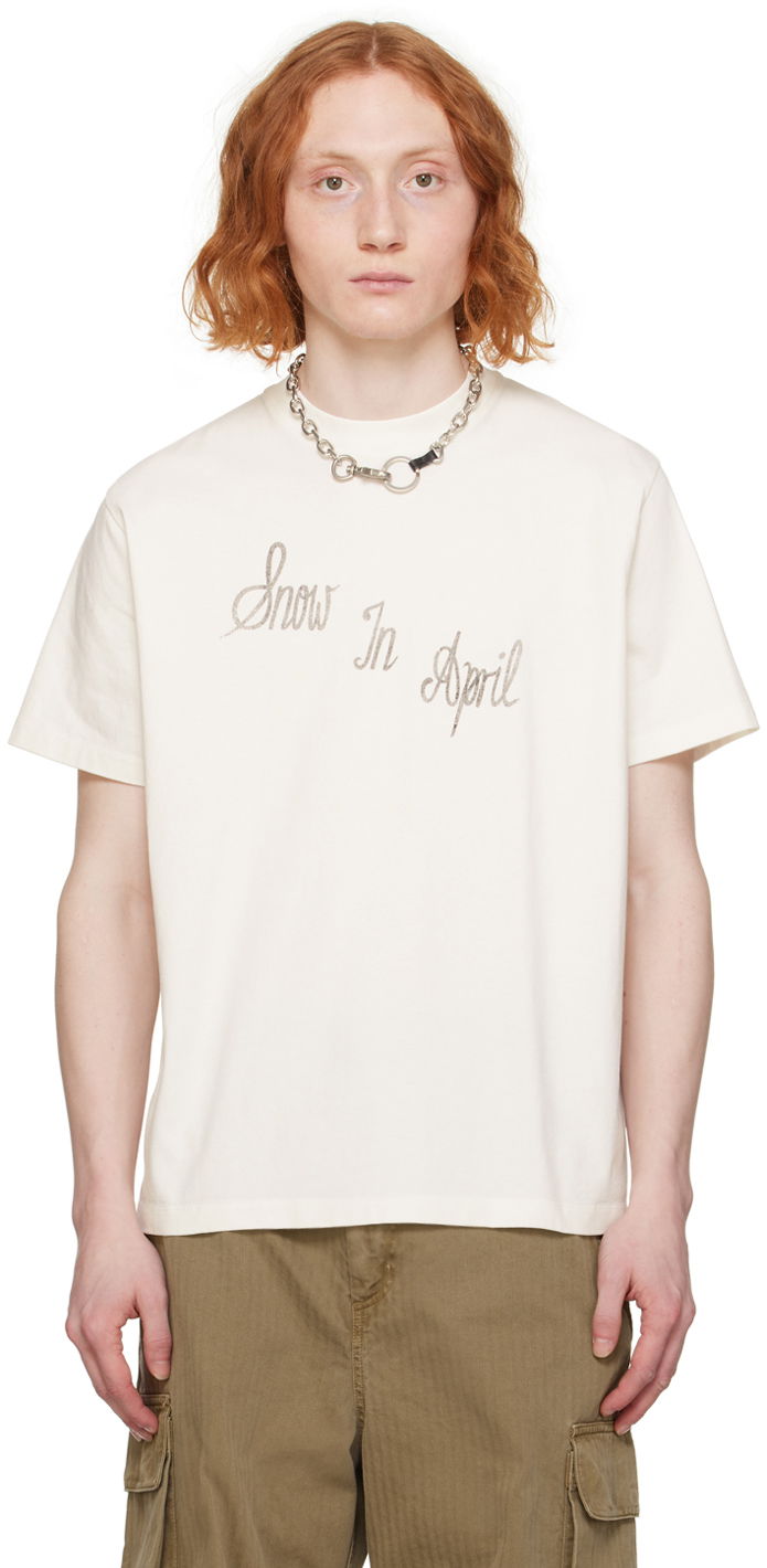 OUR LEGACY Our Legacy Box T-Shirt with "Snow in April" Graphic