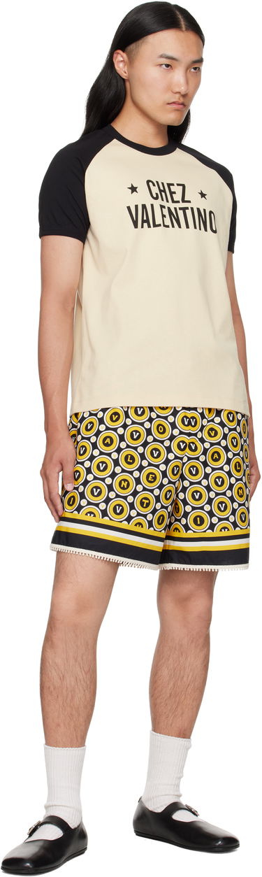 Tričko Valentino Valentino 'Chez Valentino' Print Cotton T-Shirt Béžová | 7V3MG17DAYC, 3