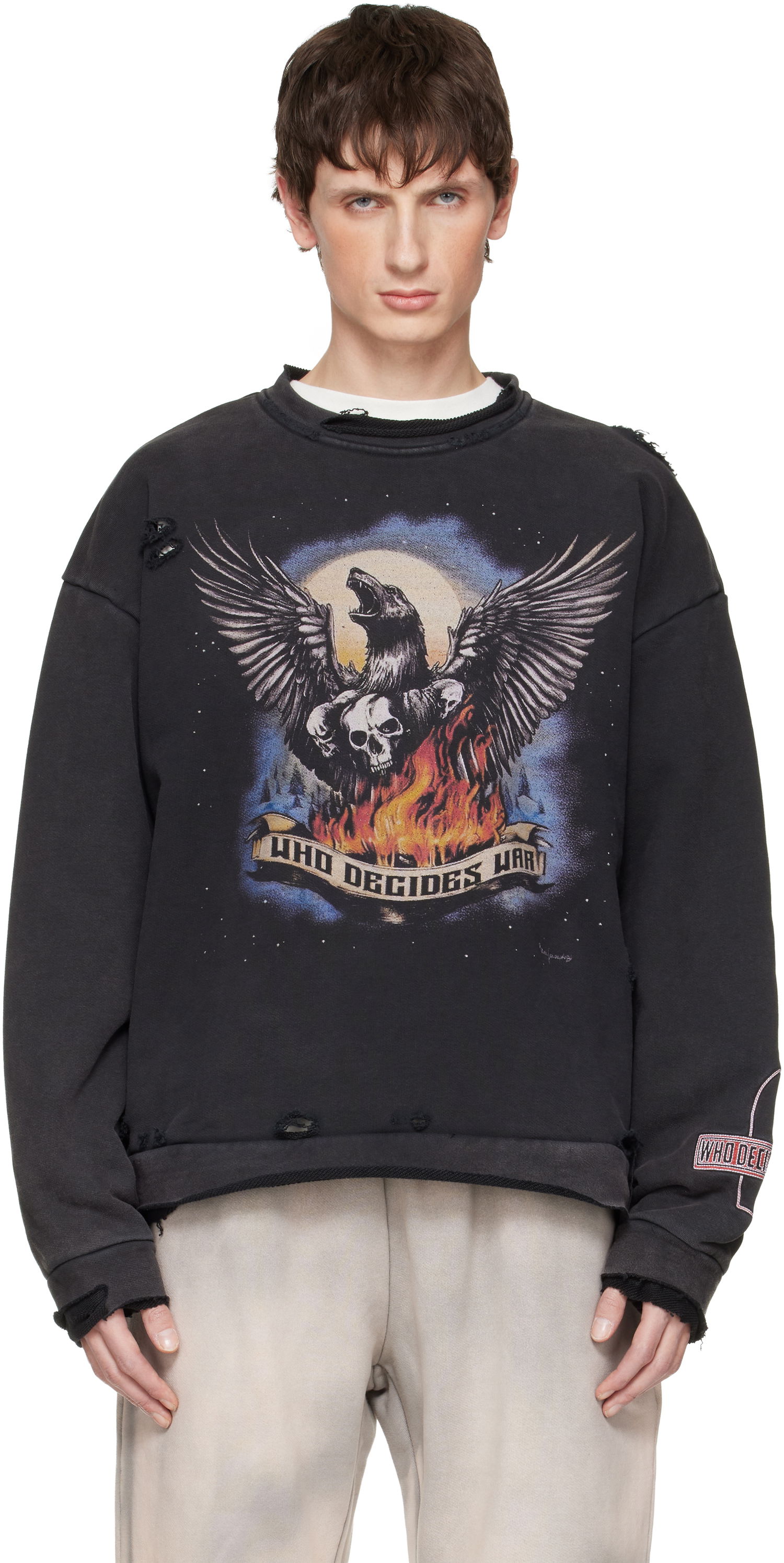 Mikina Who Decides War Who Decides War Moon Sweatshirt Čierna | 1110480002FW25, 0