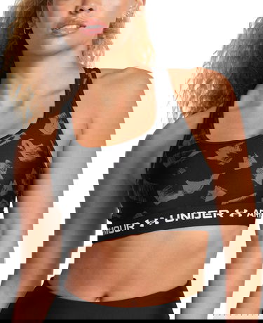 Podprsenka Under Armour Crossback Mid Print Bra Čierna | 1361042-009, 0