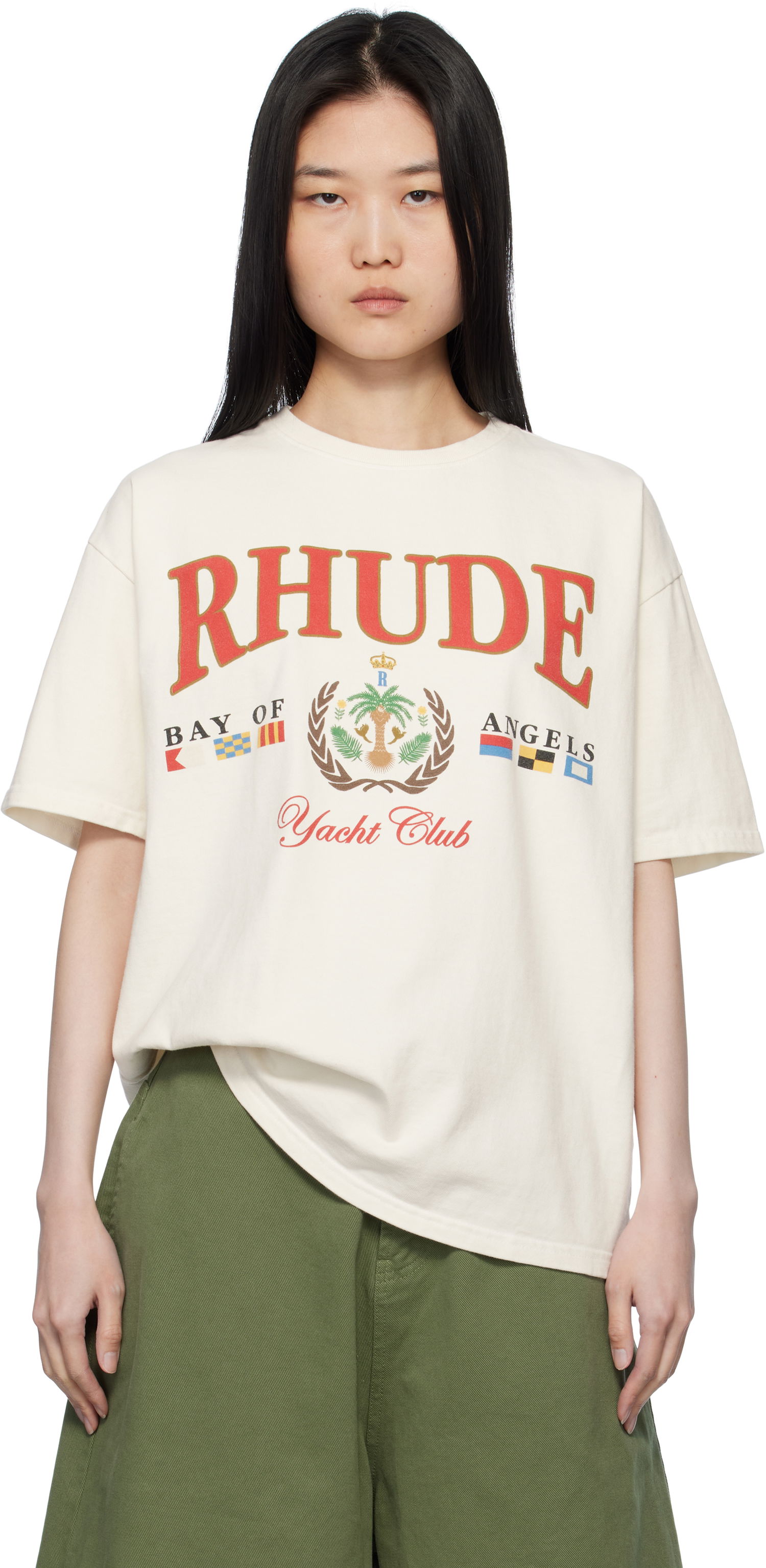 Tričko Rhude Rhude 'Bay Of Angels Yacht' T-Shirt Béžová | RHPS25TT01012, 0