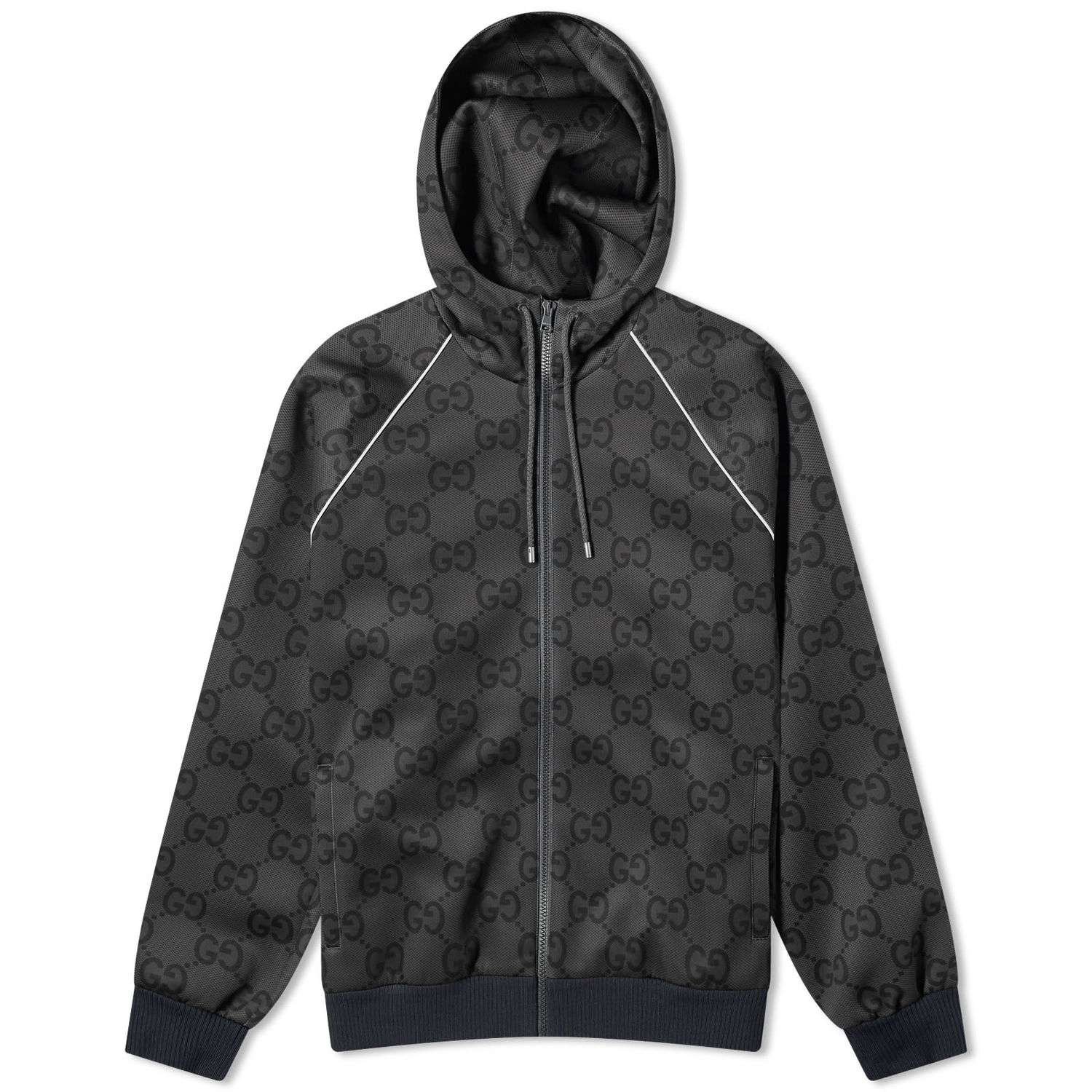 Bunda Gucci Light Neoprene Jumbo GG Hooded Jacket Šedá | 771619-XJF52-1155, 0