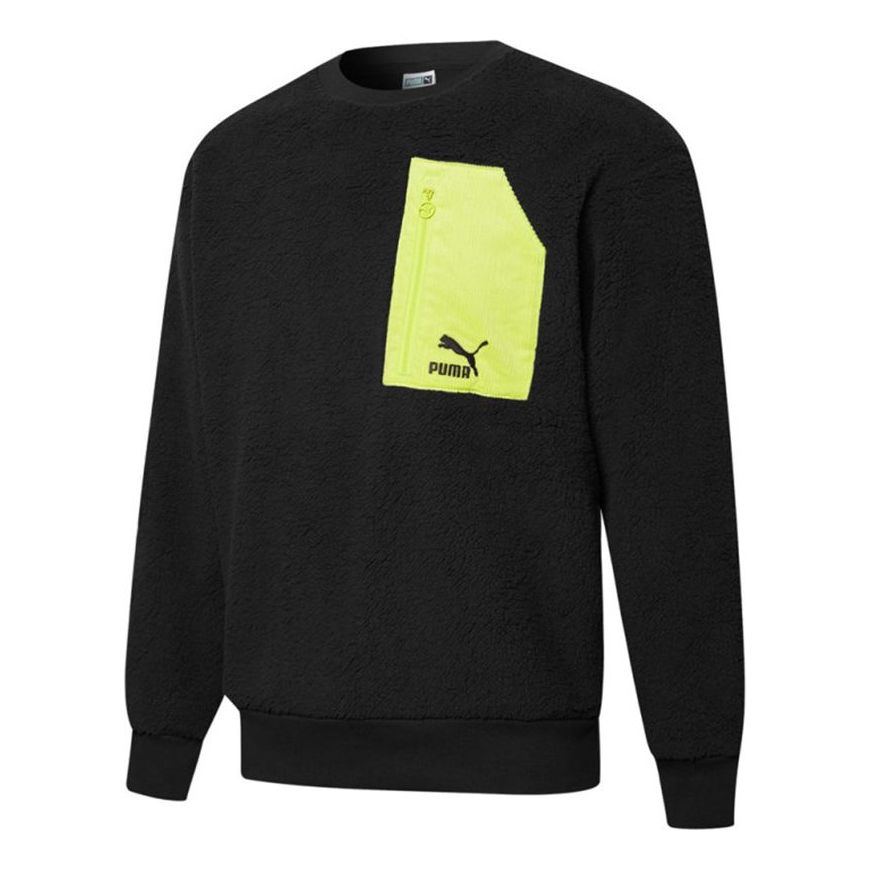 Sveter Puma Retro Sherpa Crew Neck Sweatshirt Čierna | 534814-01, 0