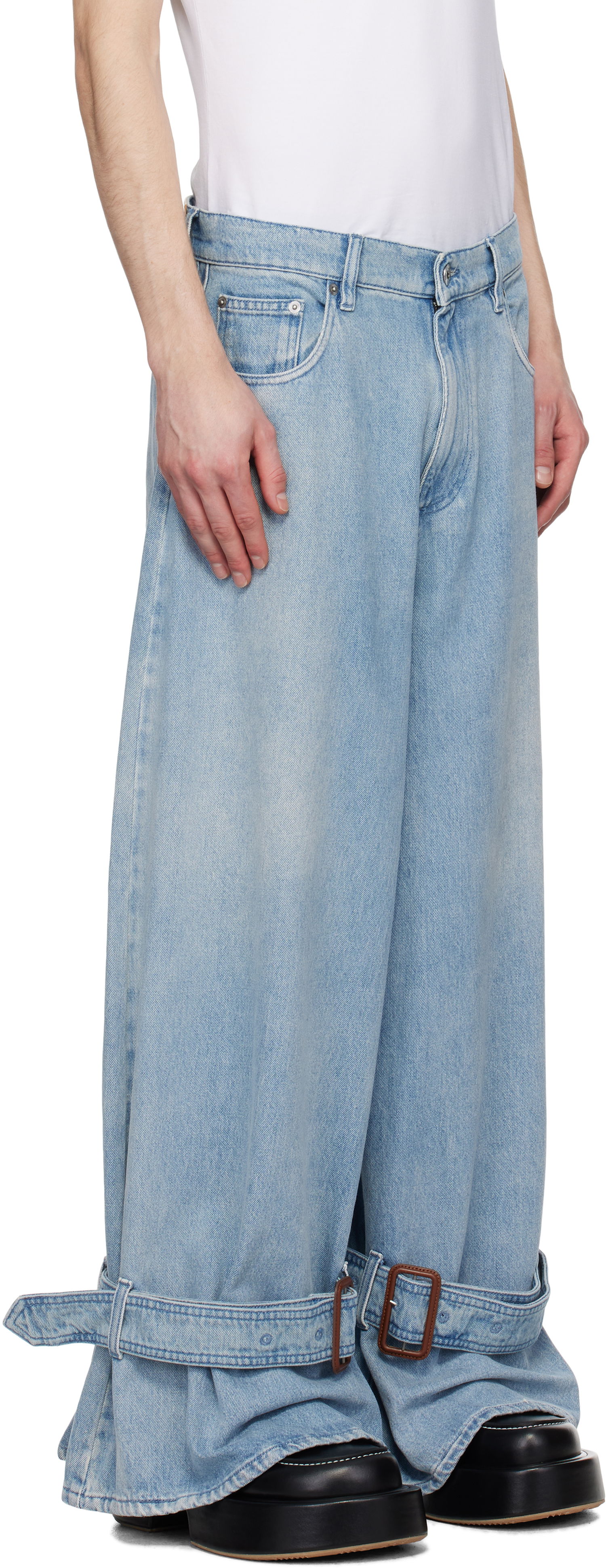 Džínsy JW Anderson JW Anderson Buckled Cuff Jeans Modrá | DT0107-PG1735, 1