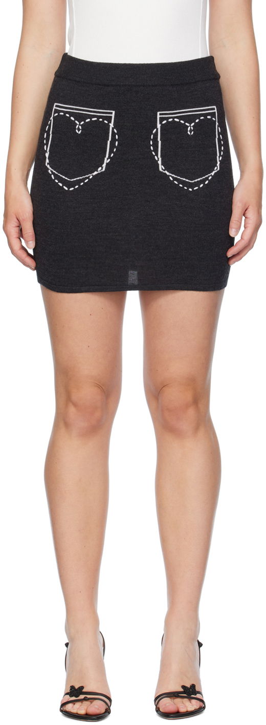 Sukňa Moschino Moschino Jeans Heart Pocket Miniskirt Šedá | 242K10180, 0