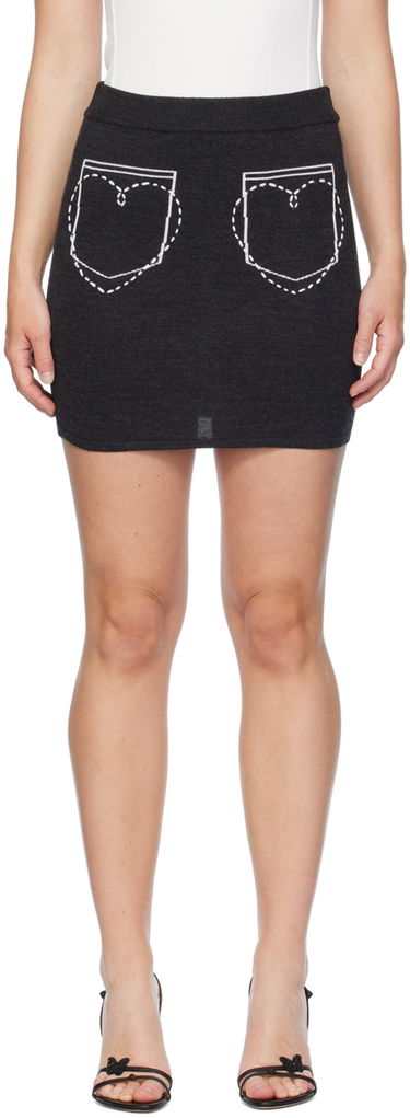 Sukňa Moschino Moschino Jeans Heart Pocket Miniskirt Šedá | 242K10180, 0