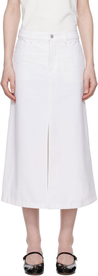 Sukňa A.P.C. Denim Midi Skirt with Front Slit Biela | COGZV-F06423, 0