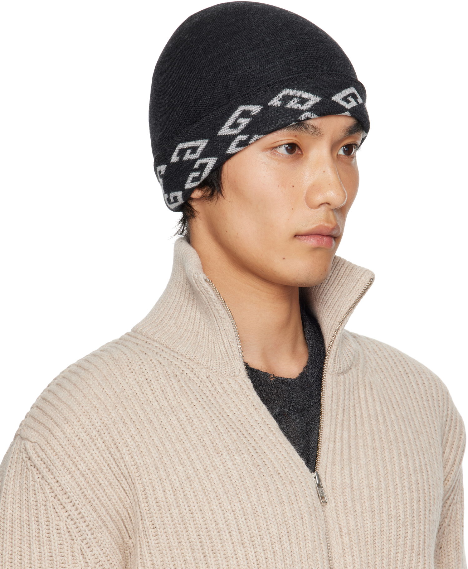 Kulicha Givenchy Givenchy 1972 Monogram Reversible Beanie Čierna | 710003975001-U7930, 1