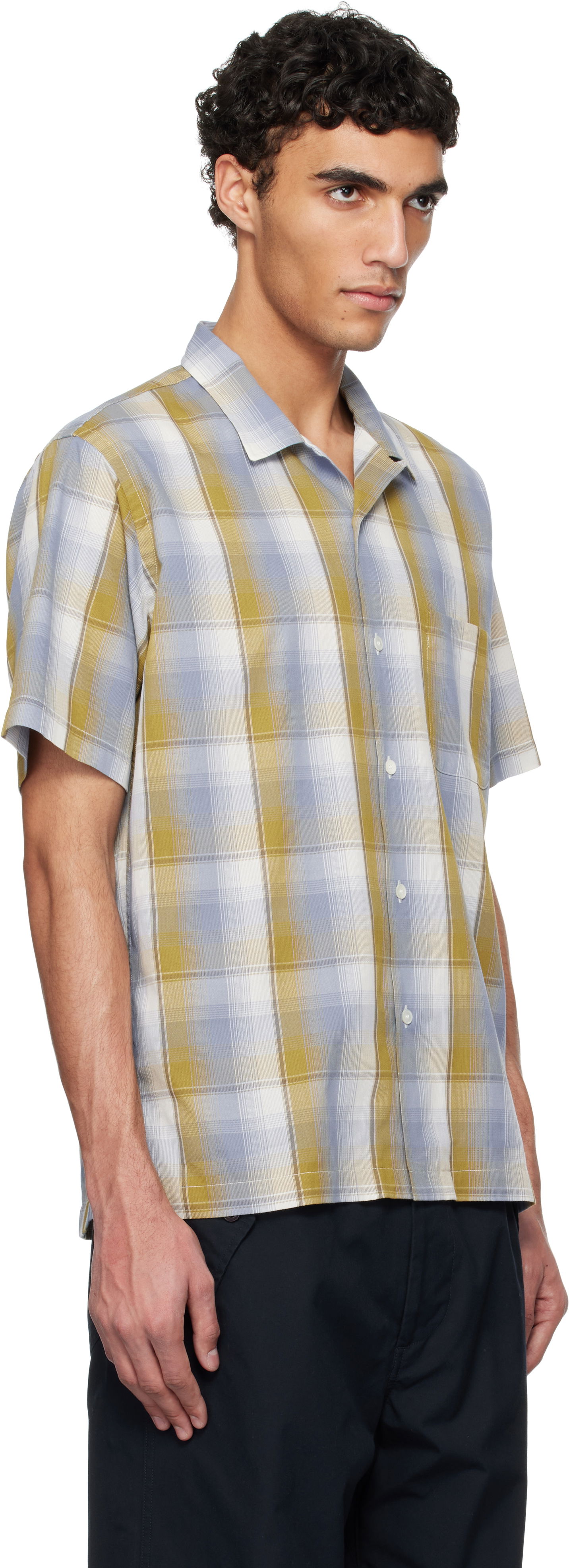 Košeľa NANAMICA Nanamica Open Collar Pique Short Sleeve Shirt Modrá | S25SG076U, 1