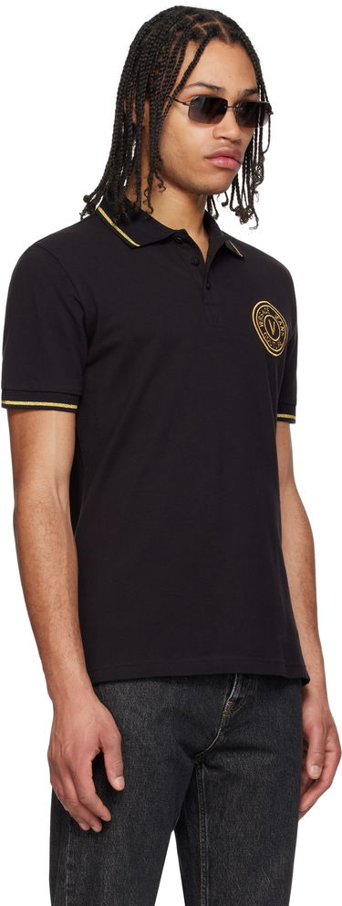 Polo tričko Versace Versace Jeans Couture Logo Patch Polo Čierna | E78GAGT00_ECJ01T, 1