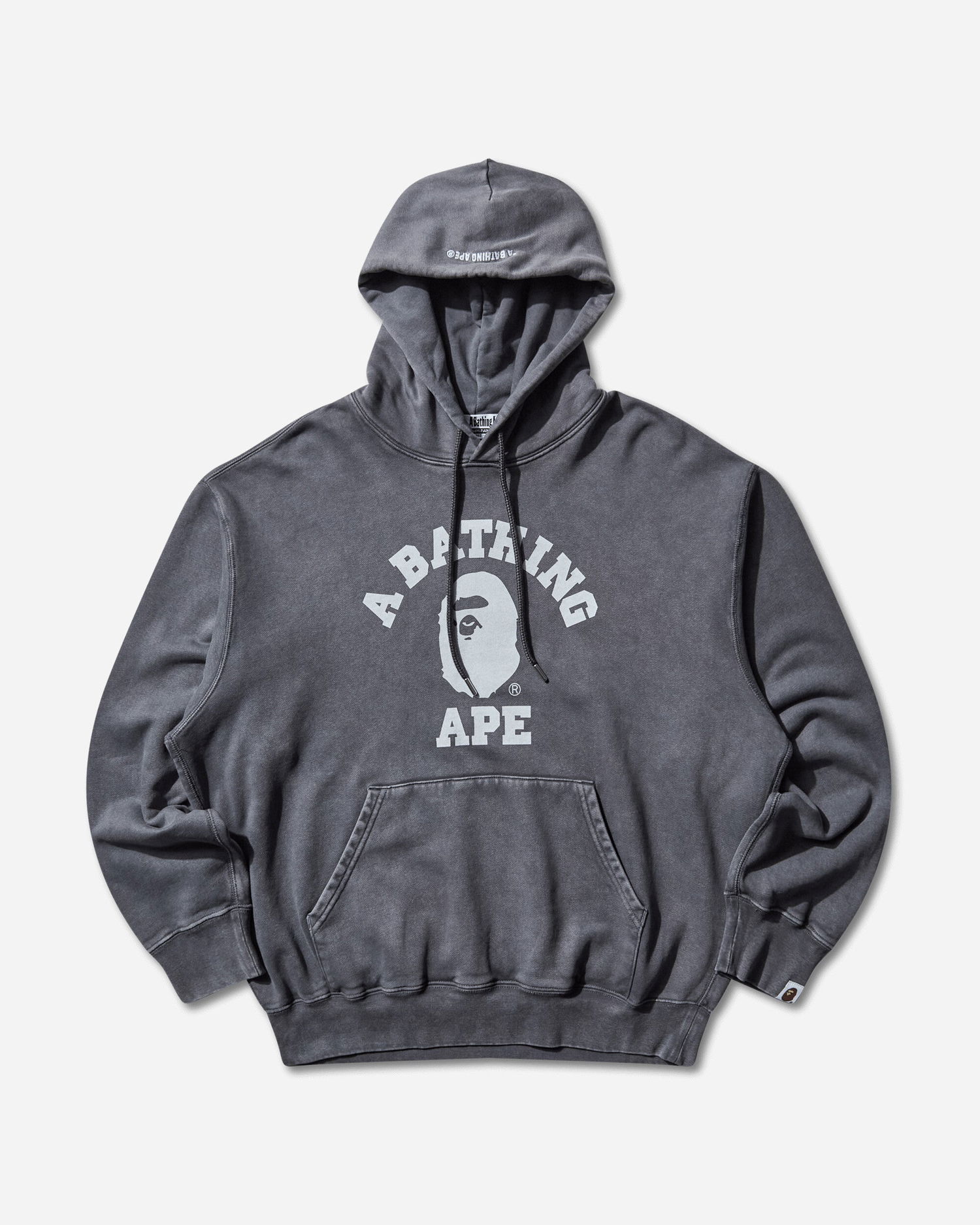 Mikina BAPE Garment Dye College Pullover Hoodie Šedá | 1L80114304 CHARCOAL, 1