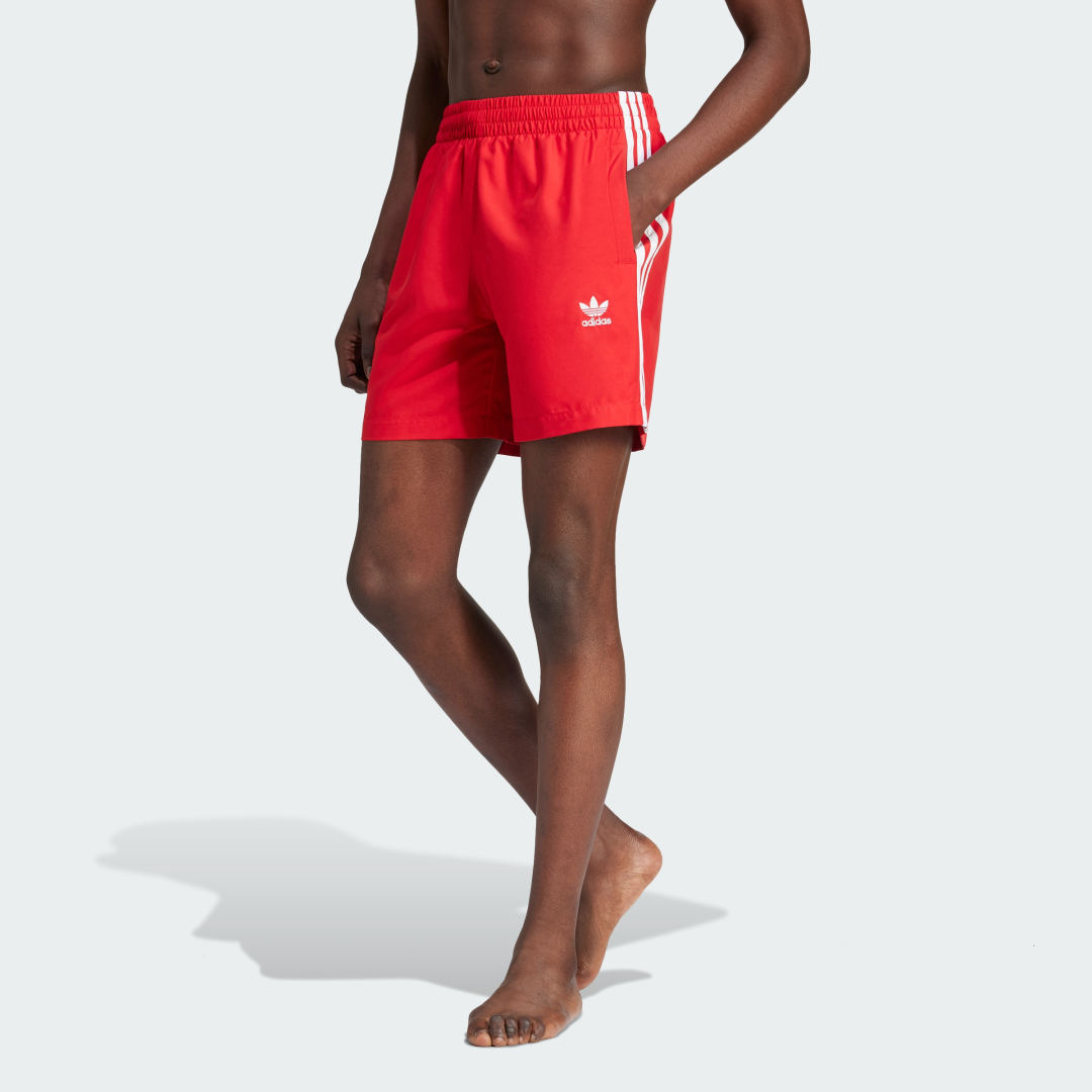 Plavky adidas Originals Originals Adicolor 3-Stripes Swim Shorts Červená | IT8654, 0