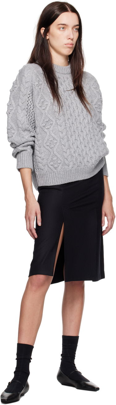 Sveter Loulou de Saison Loulou de Saison Secas Cable Knit Sweater Šedá | SECAS, 3
