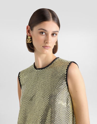 Náušnice Dolce & Gabbana Earrings With Logo And Rhinestones Metalická | WER2H1W1111ZOO00, 1