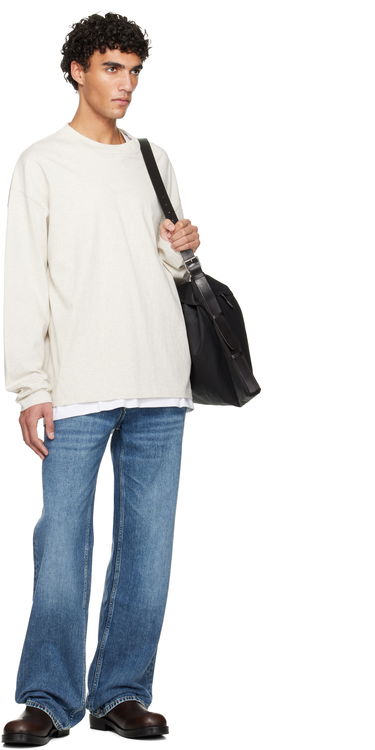 Tričko Fear of God Fear of God ESSENTIALS Holiday Embroidered Classic Long Sleeve T-shirt Béžová | 125HO254202F, 3