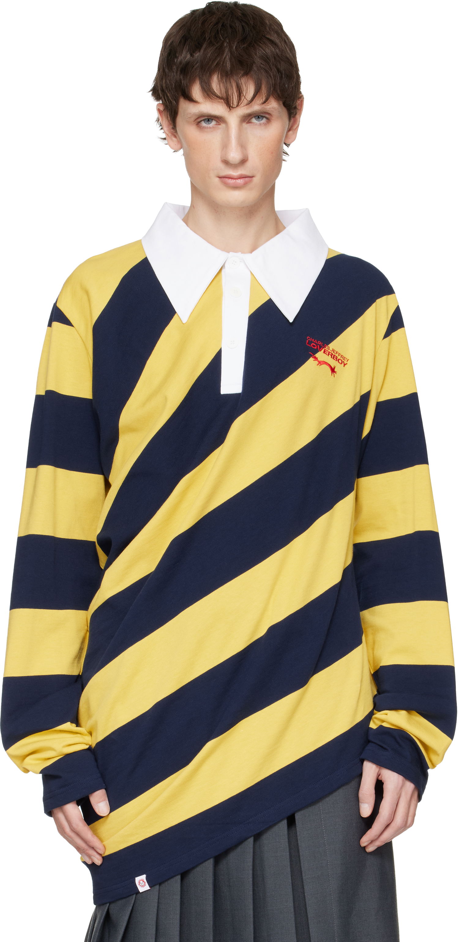 Polo tričko Charles Jeffrey Loverboy Charles Jeffrey LOVERBOY Topsy Turvy Long-Sleeve Striped Polo Rôznofarebný | 052081601, 0